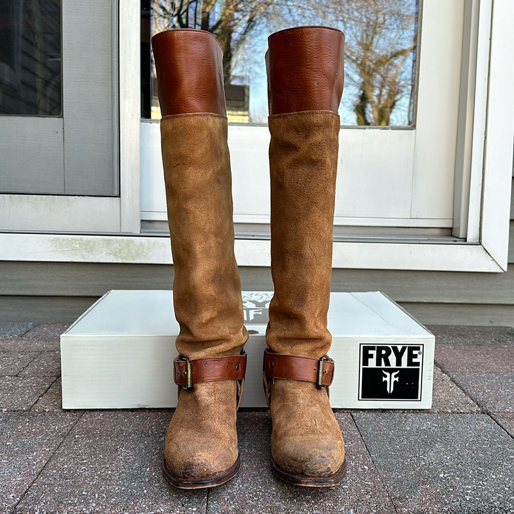 Frye Deena Harness Tall Boots Rare Find